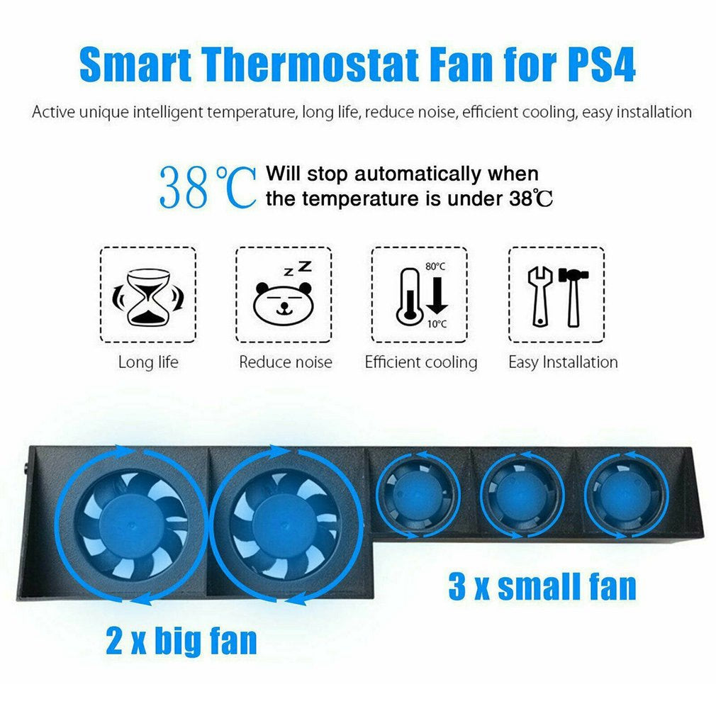 DOBE TP4-005 Plastový super chladicí ventilátor pro herní konzoli PS4 s napájecím kabelem DOBE TP4-005 Plastový super chladicí ventilátor pro herní konzoli PS4 s napájecím kabelem